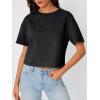 imageTrendy Queen Womens Crop Tops Short Sleeve TShirts Acid Wash Casual Summer Clothes Trendy Comfy 2026 Workout Baggy Soft TeesBlack
