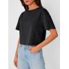 imageTrendy Queen Womens Crop Tops Short Sleeve TShirts Acid Wash Casual Summer Clothes Trendy Comfy 2026 Workout Baggy Soft TeesBlack