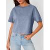 imageTrendy Queen Womens Crop Tops Short Sleeve TShirts Acid Wash Casual Summer Clothes Trendy Comfy 2026 Workout Baggy Soft TeesBlue