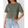 imageTrendy Queen Womens Crop Tops Short Sleeve TShirts Acid Wash Casual Summer Clothes Trendy Comfy 2026 Workout Baggy Soft TeesGreygreen