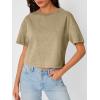 imageTrendy Queen Womens Crop Tops Short Sleeve TShirts Acid Wash Casual Summer Clothes Trendy Comfy 2026 Workout Baggy Soft TeesKhaki
