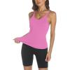 imageTrendy Queen Womens Racerback Ribbed Tank Tops Soft Stretch V Neck Workout Casual Tops Summer Sleeveless Crop CamisoleBarbiepink