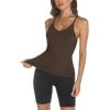 imageTrendy Queen Womens Racerback Ribbed Tank Tops Soft Stretch V Neck Workout Casual Tops Summer Sleeveless Crop CamisoleBrown