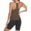 imageTrendy Queen Womens Racerback Ribbed Tank Tops Soft Stretch V Neck Workout Casual Tops Summer Sleeveless Crop CamisoleCoffee