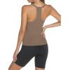 imageTrendy Queen Womens Racerback Ribbed Tank Tops Soft Stretch V Neck Workout Casual Tops Summer Sleeveless Crop CamisoleCoffeegrey