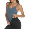 imageTrendy Queen Womens Racerback Ribbed Tank Tops Soft Stretch V Neck Workout Casual Tops Summer Sleeveless Crop CamisoleGreyblue