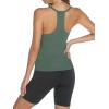 imageTrendy Queen Womens Racerback Ribbed Tank Tops Soft Stretch V Neck Workout Casual Tops Summer Sleeveless Crop CamisoleGreygreen