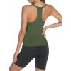 imageTrendy Queen Womens Racerback Ribbed Tank Tops Soft Stretch V Neck Workout Casual Tops Summer Sleeveless Crop CamisoleOlivegreen