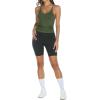 imageTrendy Queen Womens Racerback Ribbed Tank Tops Soft Stretch V Neck Workout Casual Tops Summer Sleeveless Crop CamisoleOlivegreen