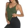 imageTrendy Queen Womens Racerback Ribbed Tank Tops Soft Stretch V Neck Workout Casual Tops Summer Sleeveless Crop CamisoleOlivegreen