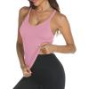 imageTrendy Queen Womens Racerback Ribbed Tank Tops Soft Stretch V Neck Workout Casual Tops Summer Sleeveless Crop CamisolePink