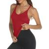 imageTrendy Queen Womens Racerback Ribbed Tank Tops Soft Stretch V Neck Workout Casual Tops Summer Sleeveless Crop CamisoleRed