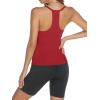 imageTrendy Queen Womens Racerback Ribbed Tank Tops Soft Stretch V Neck Workout Casual Tops Summer Sleeveless Crop CamisoleRed
