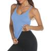 imageTrendy Queen Womens Racerback Ribbed Tank Tops Soft Stretch V Neck Workout Casual Tops Summer Sleeveless Crop CamisoleSkyblue
