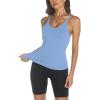 imageTrendy Queen Womens Racerback Ribbed Tank Tops Soft Stretch V Neck Workout Casual Tops Summer Sleeveless Crop CamisoleSkyblue