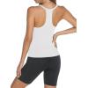imageTrendy Queen Womens Racerback Ribbed Tank Tops Soft Stretch V Neck Workout Casual Tops Summer Sleeveless Crop CamisoleWhite