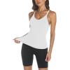 imageTrendy Queen Womens Racerback Ribbed Tank Tops Soft Stretch V Neck Workout Casual Tops Summer Sleeveless Crop CamisoleWhite