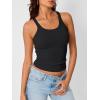 imageTrendy Queen Womens Tank Tops Crop Camisole Summer Fashion Sleeveless Ribbed Workout Basic Going Out Gym Spring Clothes 2026Black