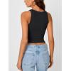 imageTrendy Queen Womens Tank Tops Crop Camisole Summer Fashion Sleeveless Ribbed Workout Basic Going Out Gym Spring Clothes 2026Black