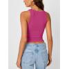 imageTrendy Queen Womens Tank Tops Crop Camisole Summer Fashion Sleeveless Ribbed Workout Basic Going Out Gym Spring Clothes 2026Hot Pink