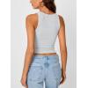 imageTrendy Queen Womens Tank Tops Crop Camisole Summer Fashion Sleeveless Ribbed Workout Basic Going Out Gym Spring Clothes 2026Light Grey
