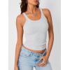 imageTrendy Queen Womens Tank Tops Crop Camisole Summer Fashion Sleeveless Ribbed Workout Basic Going Out Gym Spring Clothes 2026Light Grey