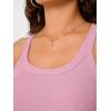 imageTrendy Queen Womens Tank Tops Crop Camisole Summer Fashion Sleeveless Ribbed Workout Basic Going Out Gym Spring Clothes 2026Pink