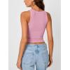 imageTrendy Queen Womens Tank Tops Crop Camisole Summer Fashion Sleeveless Ribbed Workout Basic Going Out Gym Spring Clothes 2026Pink