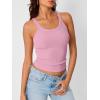 imageTrendy Queen Womens Tank Tops Crop Camisole Summer Fashion Sleeveless Ribbed Workout Basic Going Out Gym Spring Clothes 2026Pink