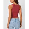 imageTrendy Queen Womens Tank Tops Crop Camisole Summer Fashion Sleeveless Ribbed Workout Basic Going Out Gym Spring Clothes 2026Red