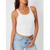 imageTrendy Queen Womens Tank Tops Crop Camisole Summer Fashion Sleeveless Ribbed Workout Basic Going Out Gym Spring Clothes 2026White