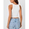 imageTrendy Queen Womens Tank Tops Crop Camisole Summer Fashion Sleeveless Ribbed Workout Basic Going Out Gym Spring Clothes 2026White