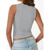 imageTrendy Queen Womens Tank Tops Summer Fashion 2026 Workout Ribbed Sleeveless High Neck Beach Vacation Oufits ClothesGrey