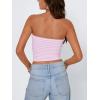 imageTrendy Queen Womens Y2K Tube Tops Butter Soft NonSlip Strapless Crop Top Stretchy Bandeau Summer ClothesPink White Stripe