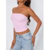 imageTrendy Queen Womens Y2K Tube Tops Butter Soft NonSlip Strapless Crop Top Stretchy Bandeau Summer ClothesPink White Stripe