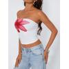 imageTrendy Queen Womens Y2K Tube Tops Butter Soft NonSlip Strapless Crop Top Stretchy Bandeau Summer ClothesRed Flower