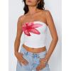 imageTrendy Queen Womens Y2K Tube Tops Butter Soft NonSlip Strapless Crop Top Stretchy Bandeau Summer ClothesRed Flower