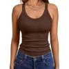 imageTrendy Queen Womens Tank Tops Crop Camisole Summer Fashion Sleeveless Ribbed Workout Basic Going Out Gym Spring Clothes 2026Brown
