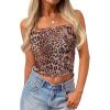 imageTrendy Queen Womens Y2K Tube Tops Butter Soft NonSlip Strapless Crop Top Stretchy Bandeau Summer ClothesLeopard