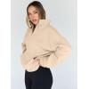 imageTrendy Queen Womens Sweatshirts Quarter Half Zip Pullover Hoodies Fall Fashion 2026 Winter Fleece Jackets SweatersApricot