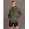 imageTrendy Queen Womens Sweatshirts Quarter Half Zip Pullover Hoodies Fall Fashion 2026 Winter Fleece Jackets SweatersArmy Green