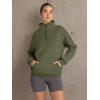 imageTrendy Queen Womens Sweatshirts Quarter Half Zip Pullover Hoodies Fall Fashion 2026 Winter Fleece Jackets SweatersArmy Green