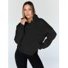 imageTrendy Queen Womens Sweatshirts Quarter Half Zip Pullover Hoodies Fall Fashion 2026 Winter Fleece Jackets SweatersBlack
