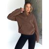 imageTrendy Queen Womens Sweatshirts Quarter Half Zip Pullover Hoodies Fall Fashion 2026 Winter Fleece Jackets SweatersBrown
