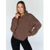 imageTrendy Queen Womens Sweatshirts Quarter Half Zip Pullover Hoodies Fall Fashion 2026 Winter Fleece Jackets SweatersBrown