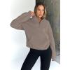 imageTrendy Queen Womens Sweatshirts Quarter Half Zip Pullover Hoodies Fall Fashion 2026 Winter Fleece Jackets SweatersCoffee Grey