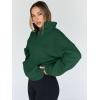 imageTrendy Queen Womens Sweatshirts Quarter Half Zip Pullover Hoodies Fall Fashion 2026 Winter Fleece Jackets SweatersDarkgreen