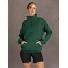 imageTrendy Queen Womens Sweatshirts Quarter Half Zip Pullover Hoodies Fall Fashion 2026 Winter Fleece Jackets SweatersDarkgreen