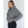 imageTrendy Queen Womens Sweatshirts Quarter Half Zip Pullover Hoodies Fall Fashion 2026 Winter Fleece Jackets SweatersDarkgrey