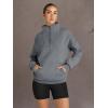 imageTrendy Queen Womens Sweatshirts Quarter Half Zip Pullover Hoodies Fall Fashion 2026 Winter Fleece Jackets SweatersDarkgrey